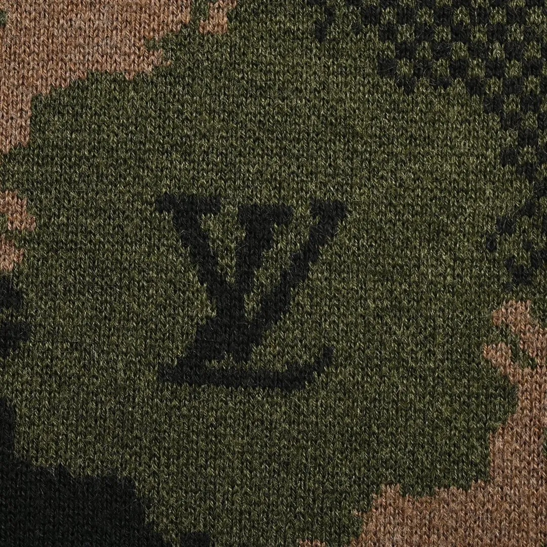 Louis Vuitton/Louis Vuitton 24Fw Western denim jacquard camouflage knitted jacket